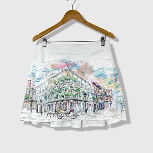 RLX Ralph Lauren Golf Skort Women Medium White French Quarter New Orleans Skirt